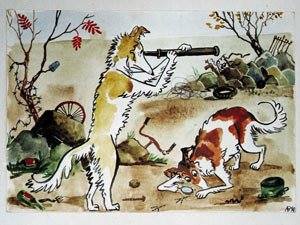 Borzois Art by Vasilisa Andreeva