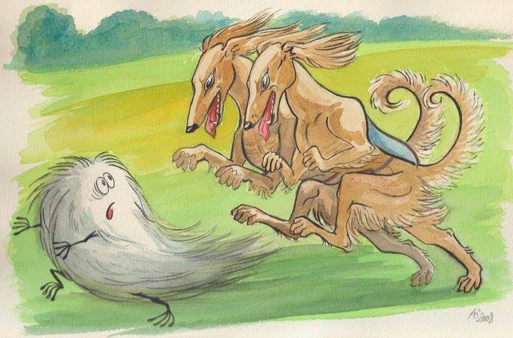 Borzois Art by Vasilisa Andreeva