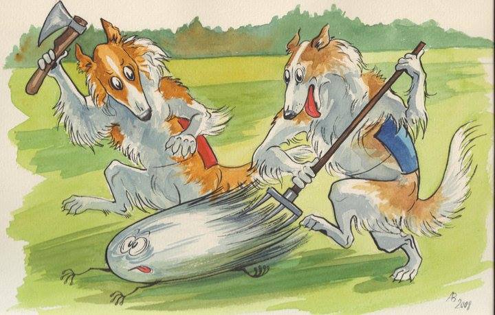 Borzois Art by Vasilisa Andreeva