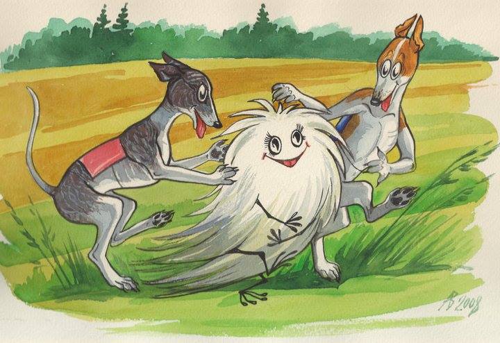 Borzois Art by Vasilisa Andreeva