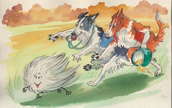 Borzois Art by Vasilisa Andreeva