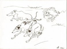 Borzois Art by Vasilisa Andreeva