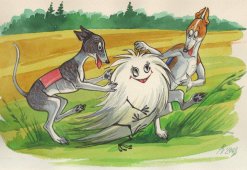 Borzois Art by Vasilisa Andreeva