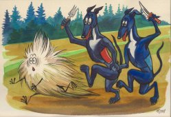 Borzois Art by Vasilisa Andreeva