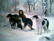 Monia, Nochka and Zadira in the winter painted by Malusheva Olga  - Monia, Nochka and Zadira in the winter painted by Malusheva Olga&nbsp;